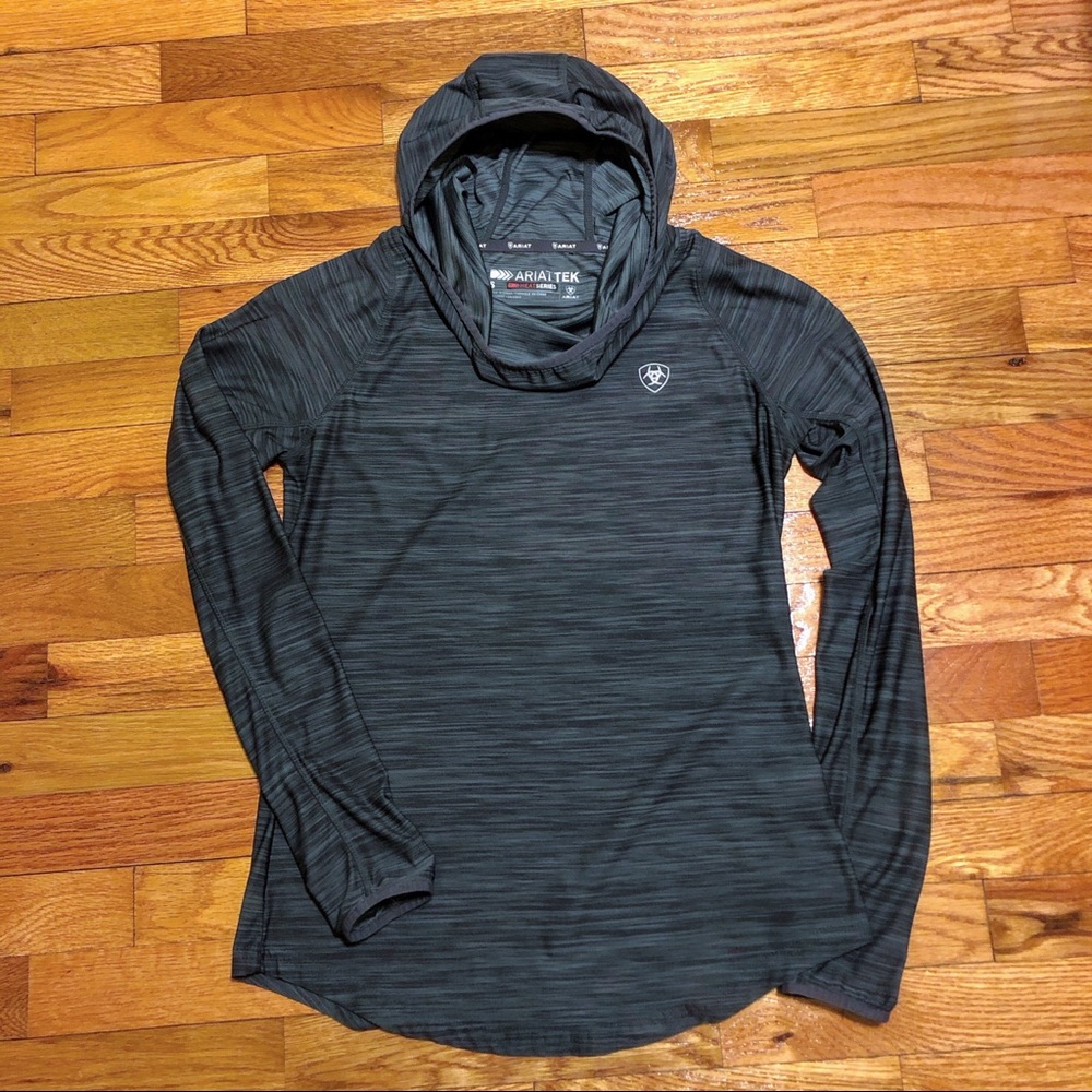 Gray Ariat long sleeve Ariat TEK Laguna cowl hoodie